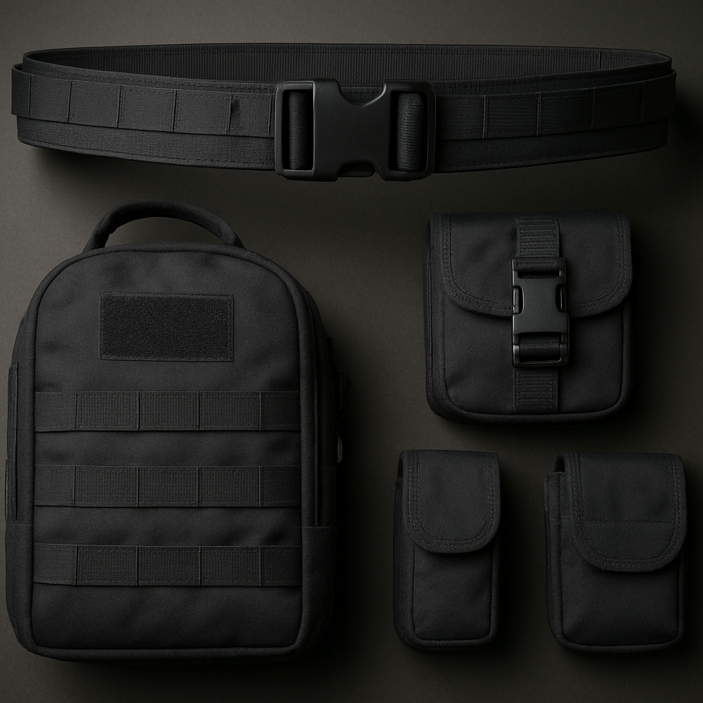 Tactical belt, pack and pouches